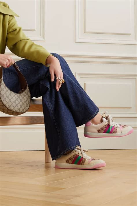 gucci screener sneaker on feet|gucci screener sneakers women's.